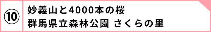 ⑩妙義山と4000本の桜群馬県立森林公園 さくらの里