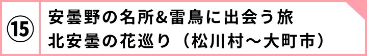 ⑮安曇野の名所&雷鳥に出会う旅北安曇の花巡り（松川村〜大町市）